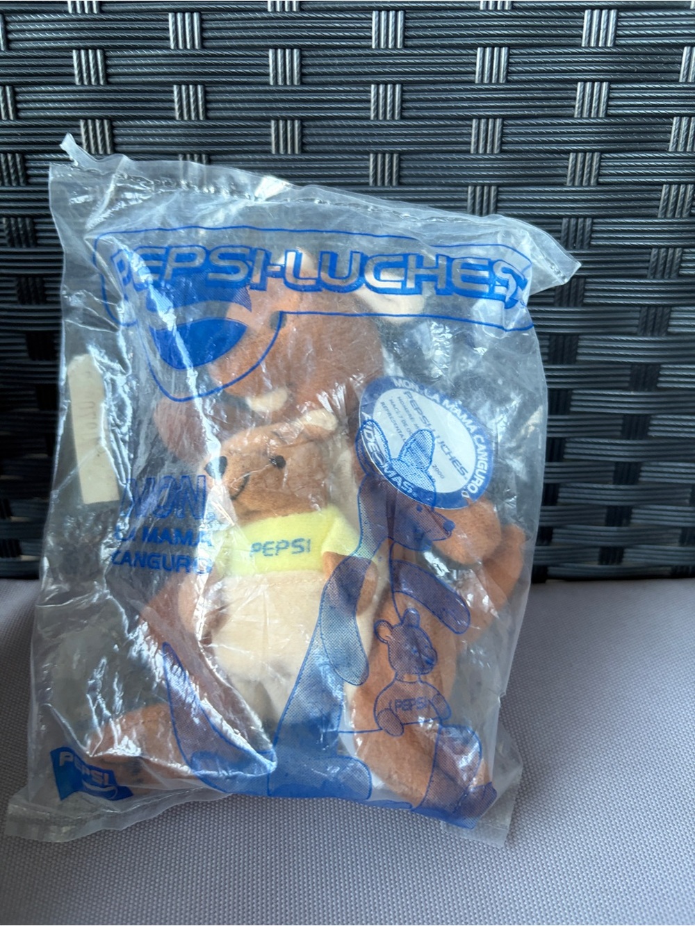 Rare Pepsi Brown Plush Kangaroo mom and baby
